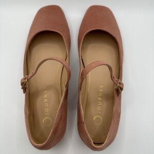 Journee Collection Rosewood Suede Mary Jane Flats